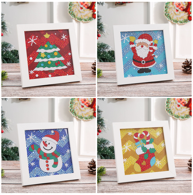 Kids Christmas Diamond Painting Kits for Children Toy Gift Santa